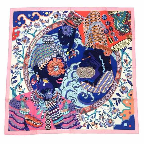 HERMES Pink Silk Scarf - Picture 1 of 3
